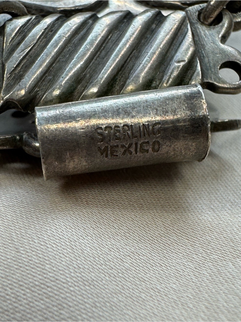 Vintage Mexican Sterling Silver 925 Bracelet 69 grams 8” Statement Western Link - Picture 4 of 11
